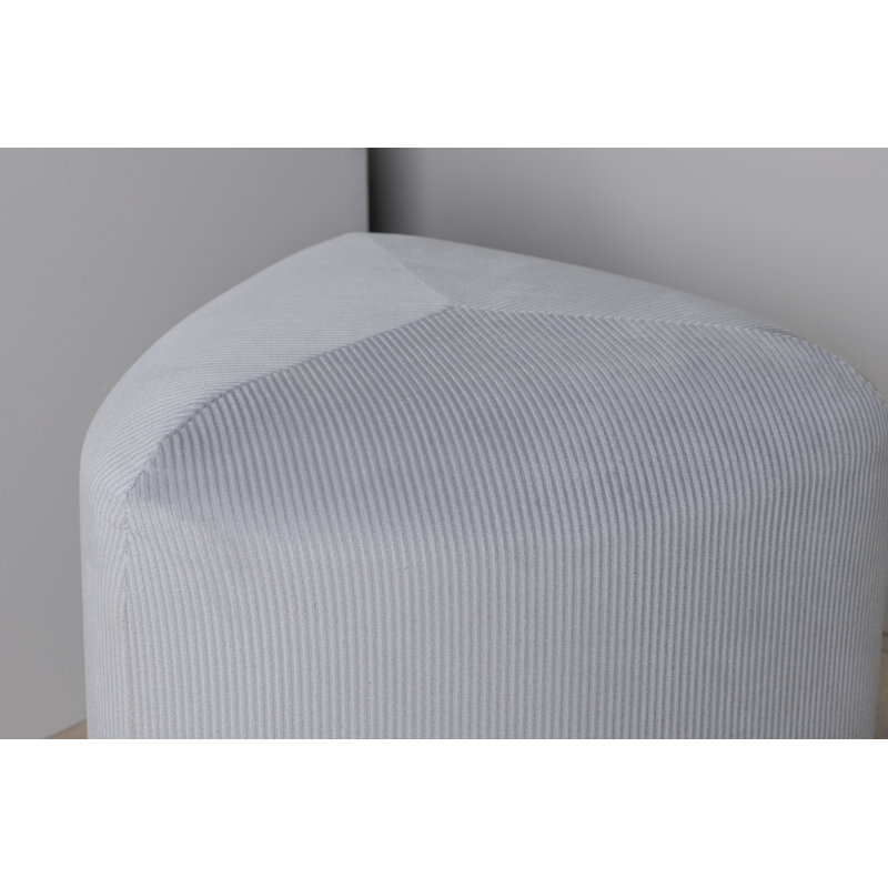 Darenda 46cm Wide Round Pouf Ottoman, Grey