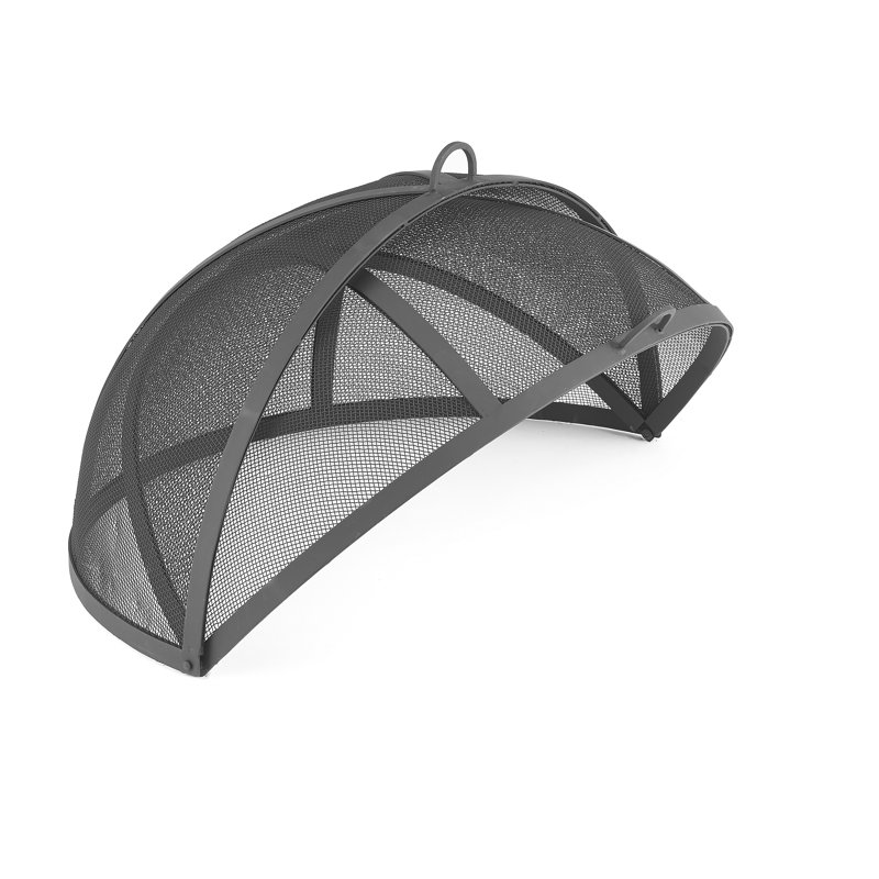 Medium Black Powder-Coated Steel Mesh Fire Pit Spark Screen