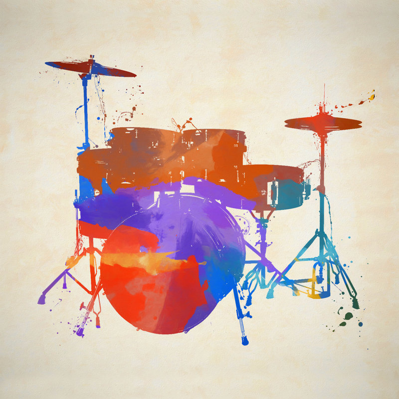 Rainbow Drum Set by Dan Sproul - Wrapped Canvas Print,  51cm H  x 51cm W 