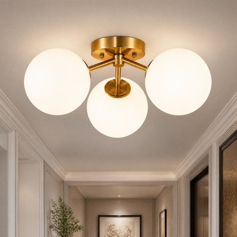 Mid Century 3 - Light Semi Flush Mount Ceiling Light