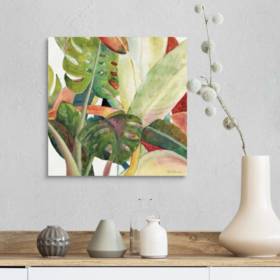 «Tropical Lush Garden Square I» par Marie Elaine Cusson - reproduction d'art sur toile
