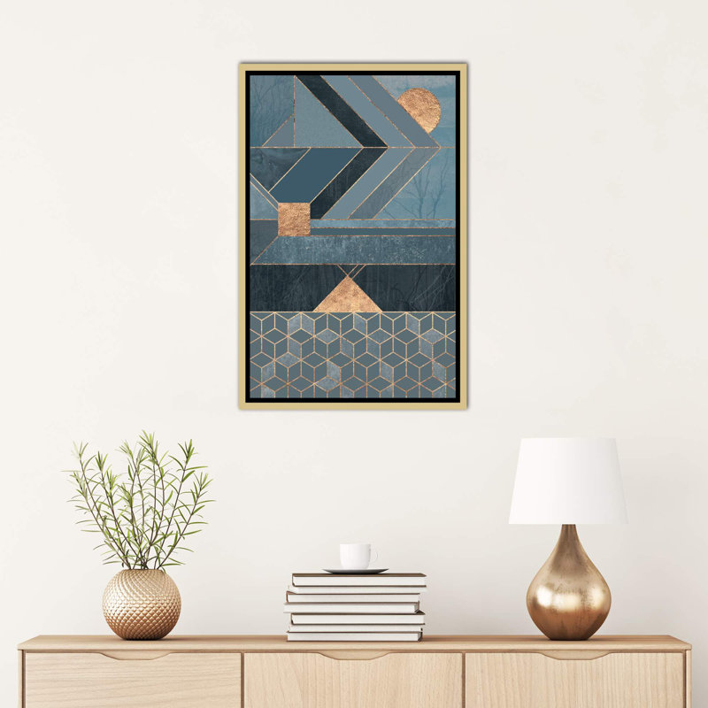 « scandinavie blue » par elisabeth fredriksson-impression sur image, H 40 po x l 26 po x P 1,5 po, Toile encadrée d'or