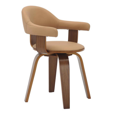 Chaise de salle à manger en cuir Alexander avec structure en bois de peuplier teint Alexander Collection Alexander