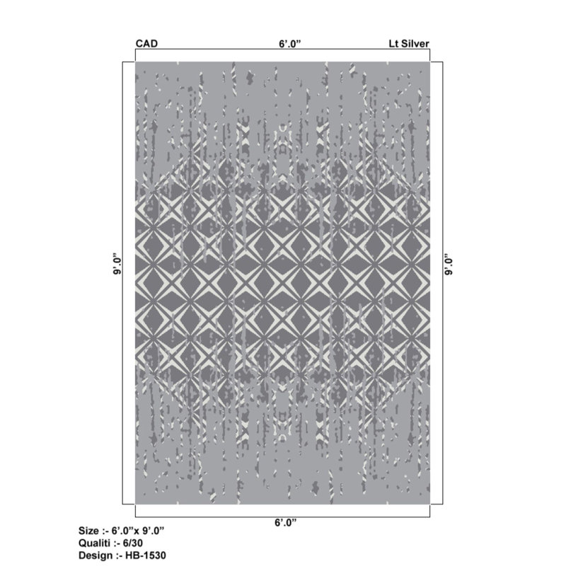 Transitional Hand-Knotted Wool Grey/Silver Area Rug