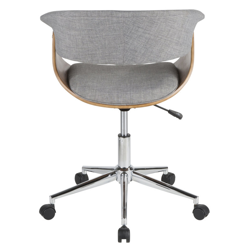 Office Chair In Walnut And Cream, Gris clair