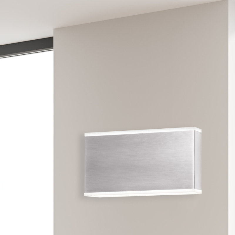 Tarbox Steel LED Flush Mounted Sconce, Satin Chrome