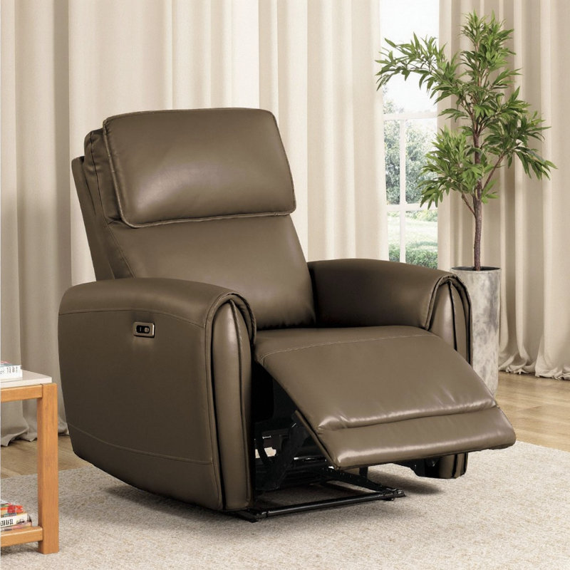 Contemporary Power Recliner with USB Charging & Plush Comfort | Adjustable Back & Footrest, Modern Design (35" W x 38.5" D)
