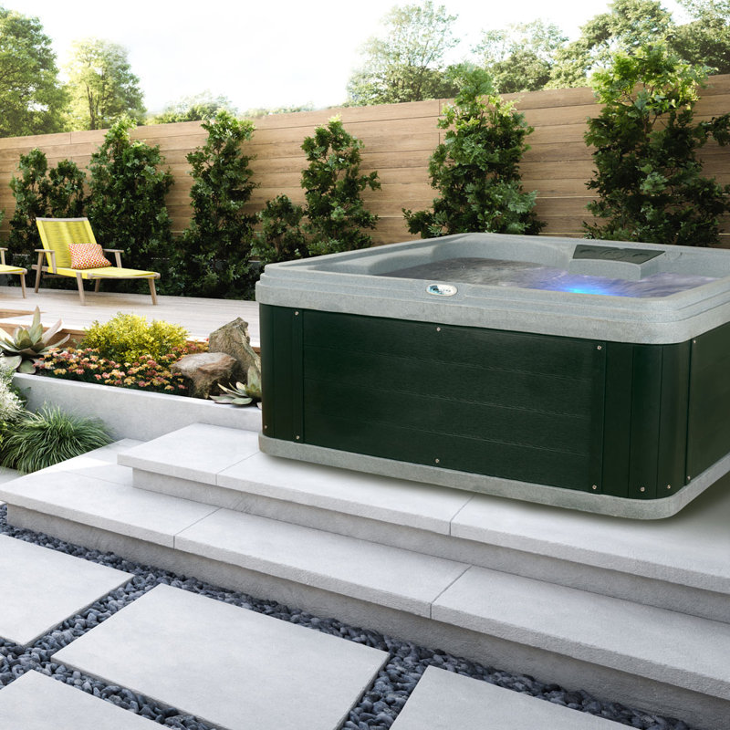 Ariana 6-Person Gray Polyethylene Square Hot Tub Spa