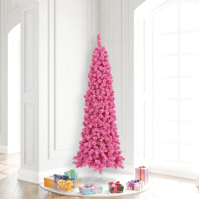 Flocked Pink Fir Fir Christmas Tree