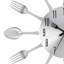 Tableware Wall Clock 12 Inch - Silver