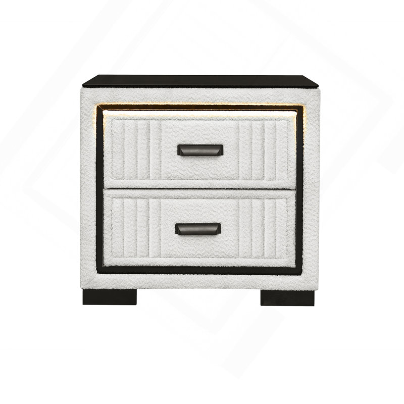 Table de chevet blanche et noire Isaiah