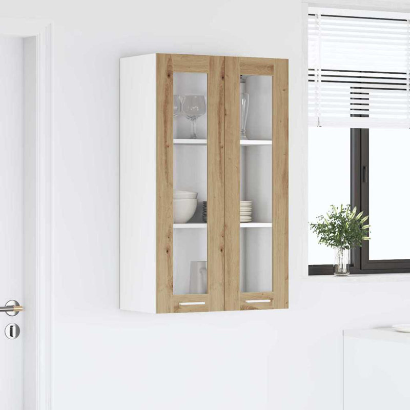 Vidaxl Hanging Cabinet With Storage Riga Artisan Oak 60 X 31 X 100 Cm, 100cm H x 60cm W x 31cm D, Artisan Oak