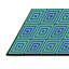 Tapis bleu/vert tissé à la machine-1345834702