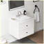 Ensemble de meuble-lavabo flottant blanc 24 po avec lavabo, armoire de rangement murale moderne avec portes et tiroirs, surface peinte