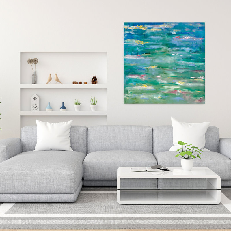 Hommage à Monet, art contemporain abstrait, H 36 po x l 36 po
