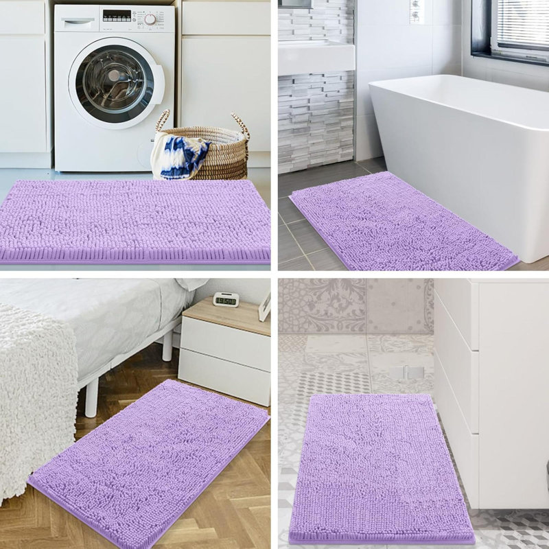 Raazia Non-Slip Bath Rug, Purple
