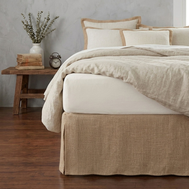 Burlap Tailored Bed Skirt, Queen