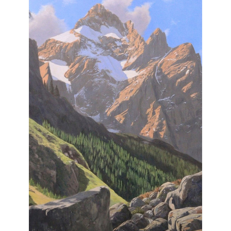 Vallée du Cachemire | Peinture à l'huile sur toile tendue | Par Swathi Keshav
