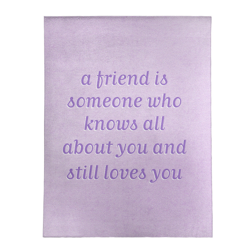 Tapis en chenille poly citation «Love & Friendship» Quotes, Rectangle 5 pi x 7 pi