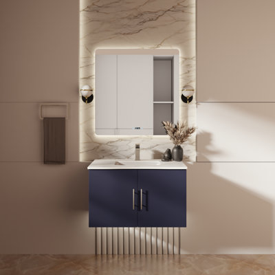 Geneva 30" Wall-Mounted Single Bathroom Vanity Set