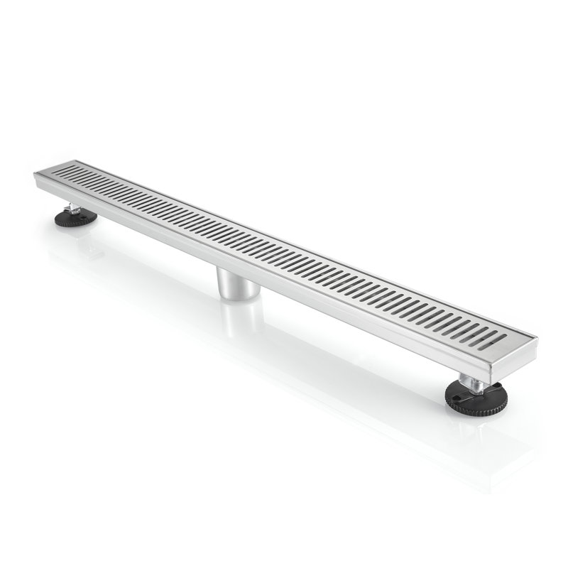 BOANN 304 Stainless Steel Rectangular Linear Shower Floor Drain (32 in), Nickel