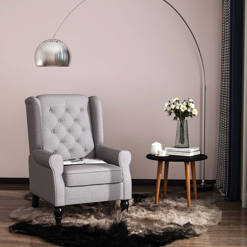 Canapé double confortable avec design capitonné pour le salon, Gris