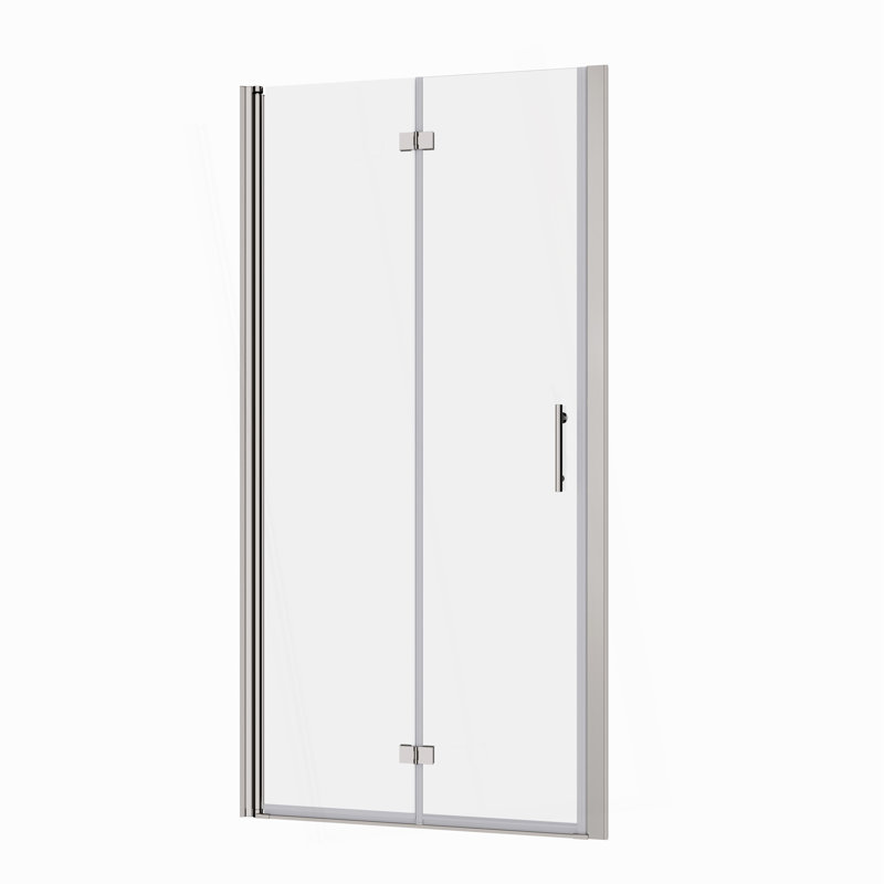 1 3/8" Adjustment,Universal Pivot Shower Door, With 1/4" Tempered Glass Finish, Chrome