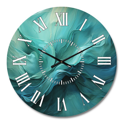 Turquoise Tranquility V - Abstract Landscape White Face Wall Clock