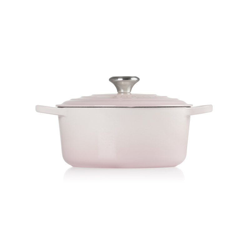Le Creuset Cast Iron Round Casserole, 24cm / 4.2L, Shell Pink