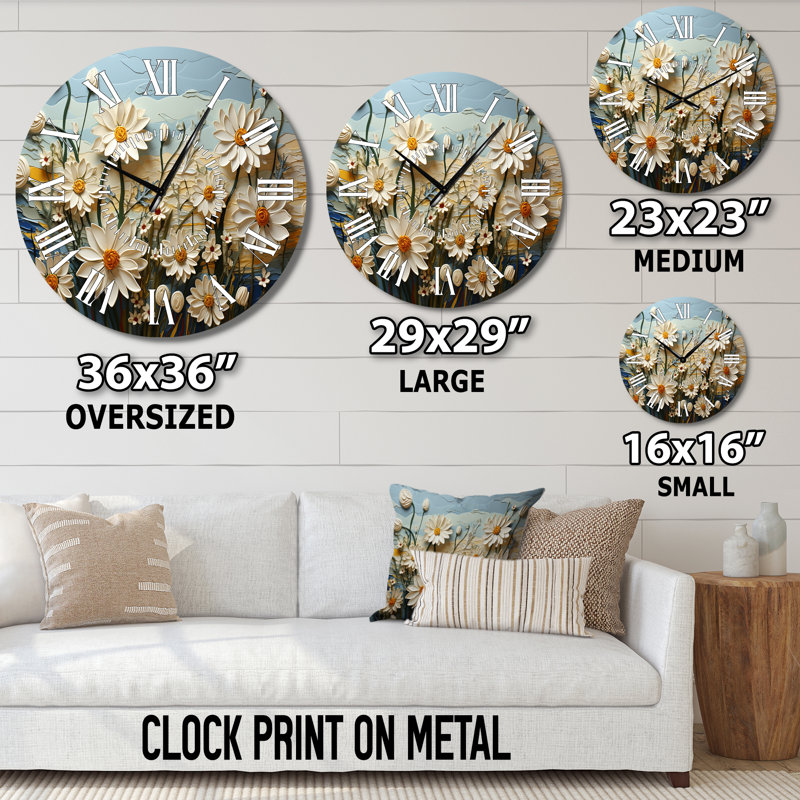 Horloge murale Daisies Daisy Delight II, Grand