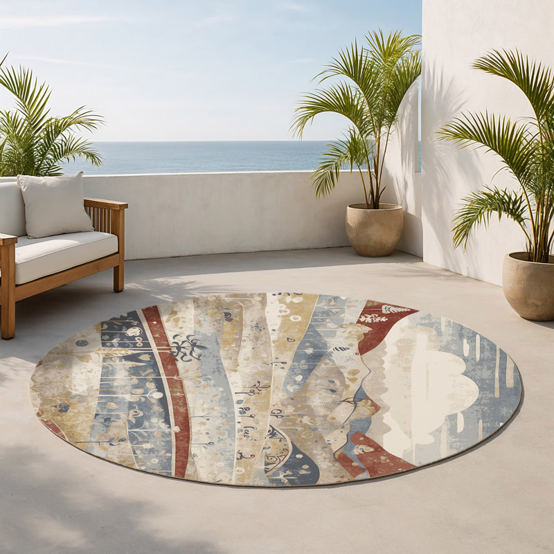 Tapis intérieur et extérieur Spunky Jive, Rond 5 pi