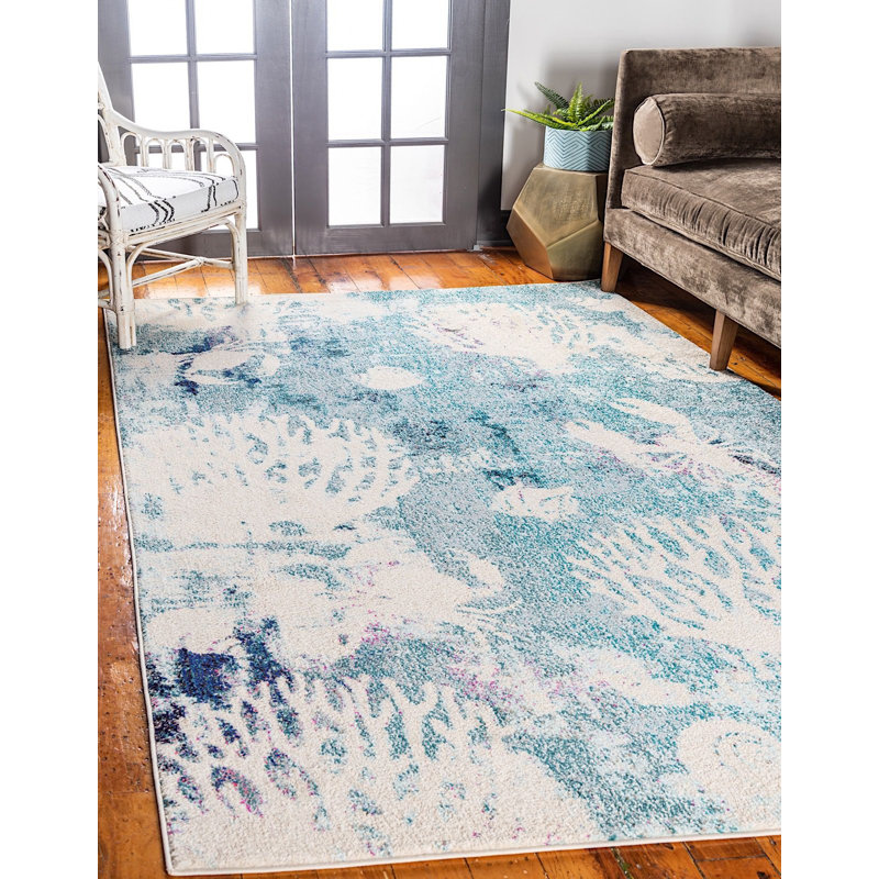 Tapis vert à motif abstrait Trenton, Rectangle 9 pi x 12 pi