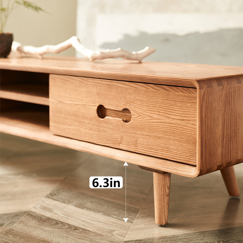 Solid wood simple TV cabinet, 70.87" W