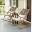 Chaises berçantes en fer 2 pièces avec table d'appoint en carreaux de céramique grise-20944655