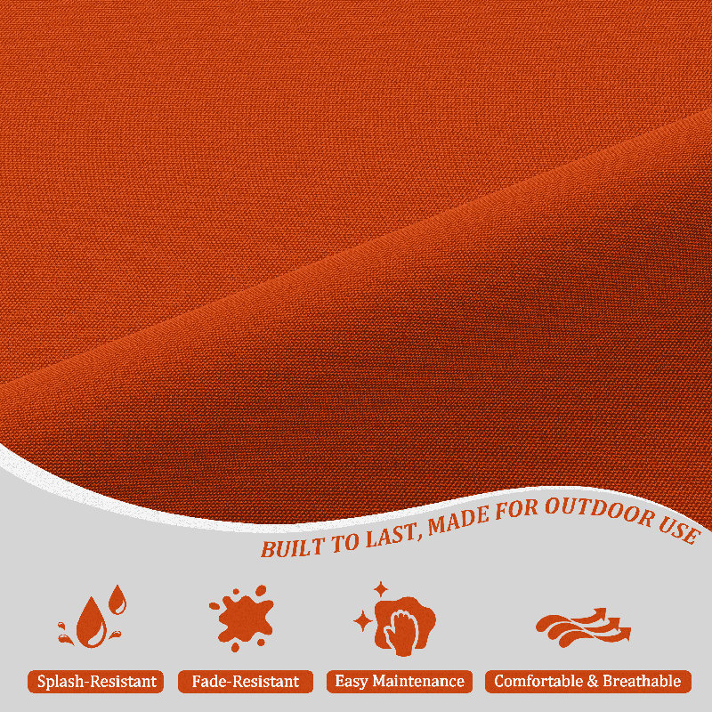 Outdoor Orange Polyester Chaise Lounge Cushions Set of 2