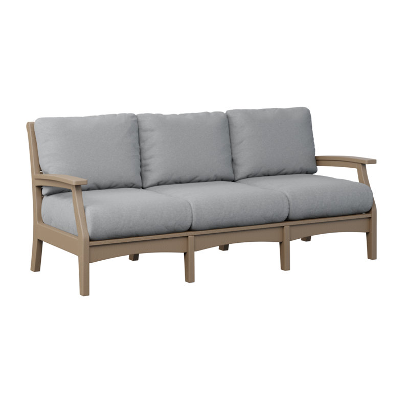 Classic Terrace Sofa And Cushions, Blend Linen, Weatherwood