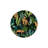 Black And Green Themed Leopard And Tree Patterned Modern Decorative Carpet-295459263