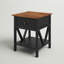 Solid Wood End Table with Storage-795534003-795497484