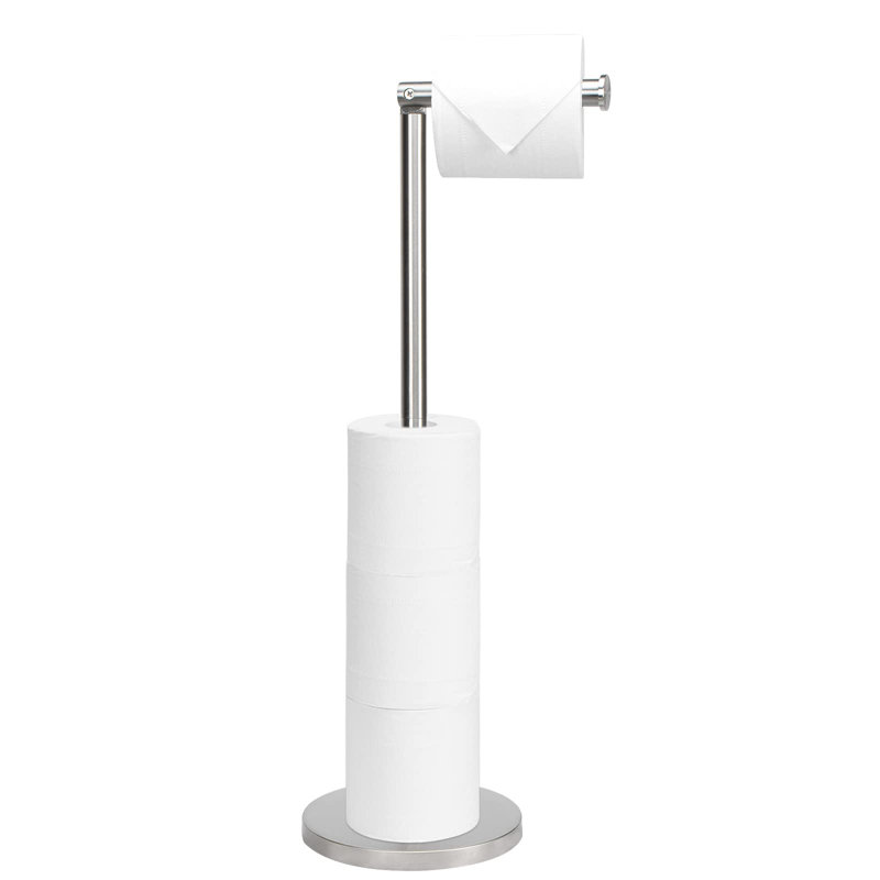 Porte-essuie-tout autoportant en acier inoxydable, Brossé