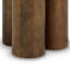 Table d'appoint cylindrique Ziana avec plateau en marbre beige, bois brun 58 cm