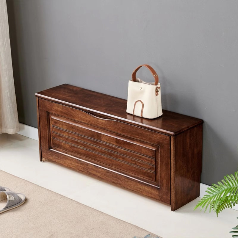 Banc de rangement Neo-Chinese, Brun, H 16,54 po x l 39,37 po x P 9,45 po