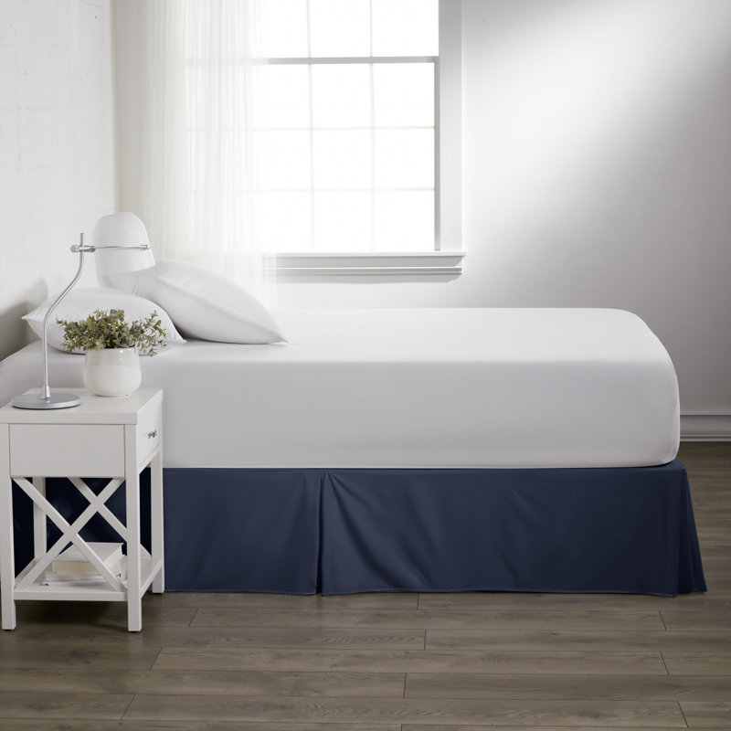 Becky Cameron 14" Tailored Bed Skirt, Navy, California King