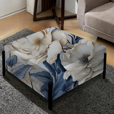 Ethereal Shadows Moody Patterns I - Grand repose-pieds carré floral