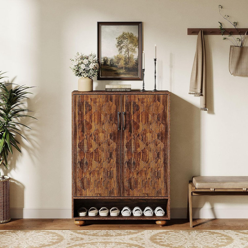 Armoire à chaussures Tribesigns 31,5 ", étagère à chaussures à 6 niveaux avec tablettes réglables
