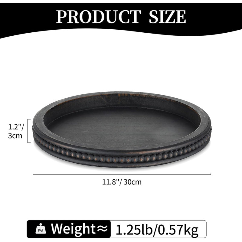 Plateau de table basse perlé brun foncé