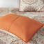 Courtepointe réversible 6 pièces orange - très grand / très grand, style médaillon floral, coussins brodés, 3 taies décoratives et 2 coussins très grand, microfibre, lavable à la machine-120945437-120945436