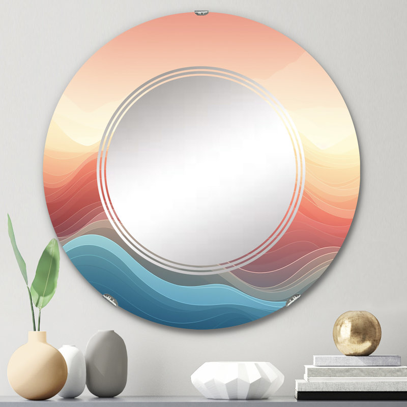 Grosventres - Miroir mural moderne rond, 24 po x 24 po