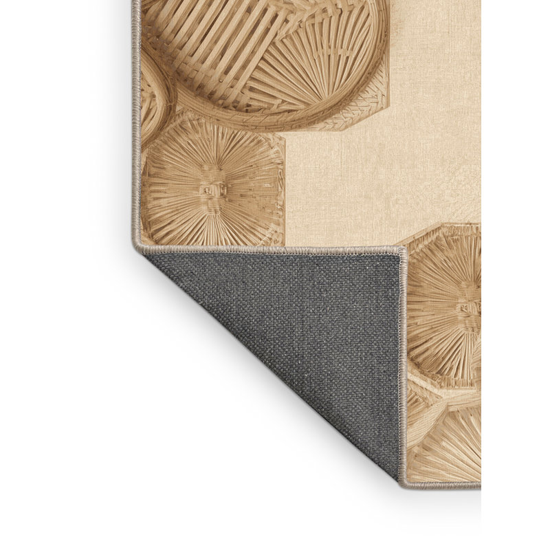 Tapis à motif géométrique doux et moelleux à motif géométrique de couleur grise - beige, 8 x 12