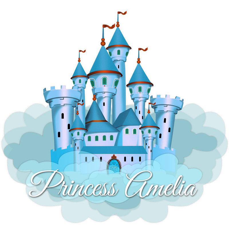 Décalcomanie murale personnalisée princess castle, H 13 po x l 14 po, Bleu
