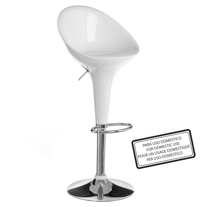 Trejo Swivel Adjustable Height Counter Stool with Metal Frame, White